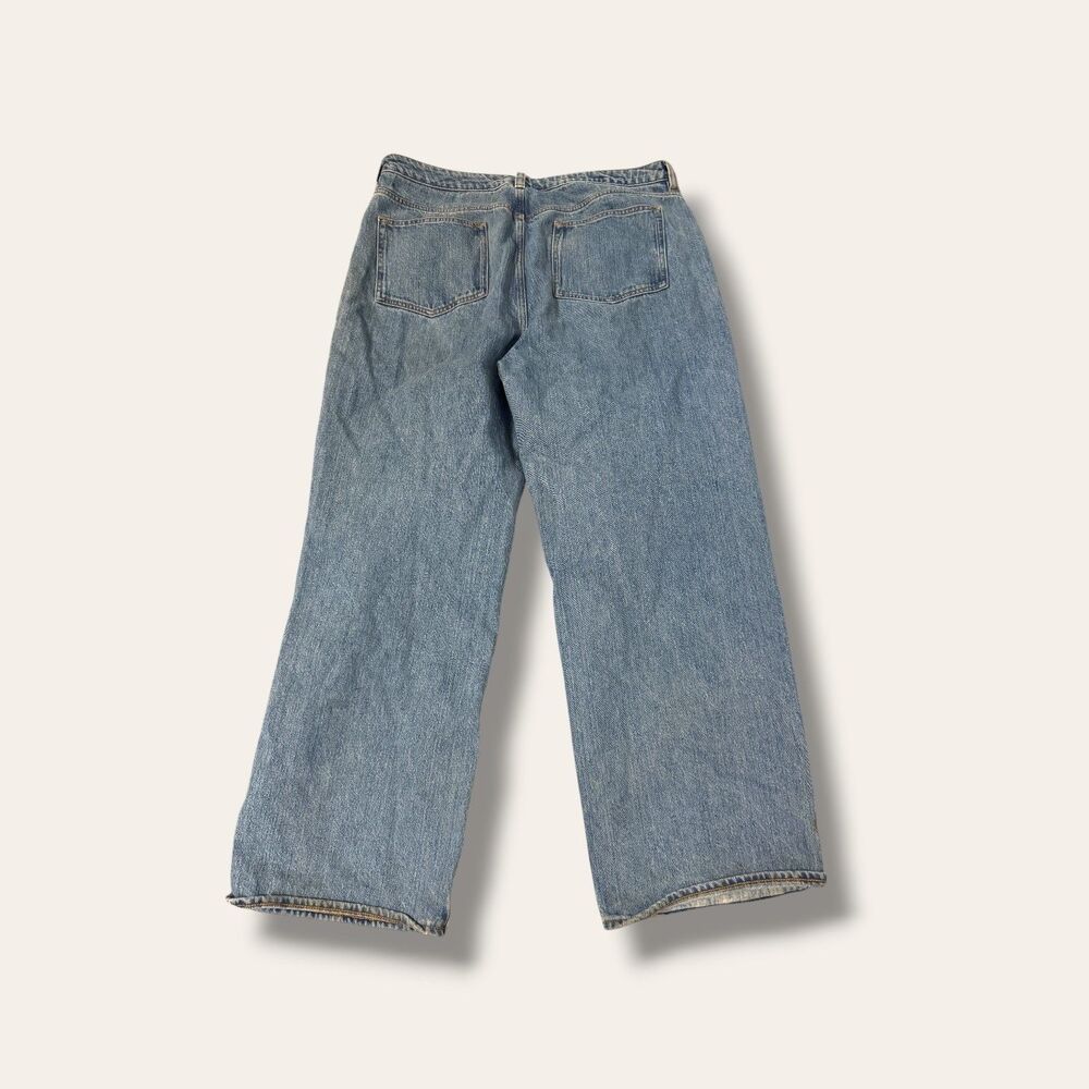 ASOS DESIGN Jeans Mens 34 30 Light Wash Relaxed Wide Leg Straight Distressed - Picture 2 of 9